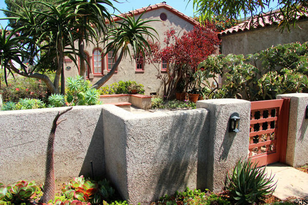 House surrounded by walled garden (1923) (1027 Adella Ave.). Coronado, CA.