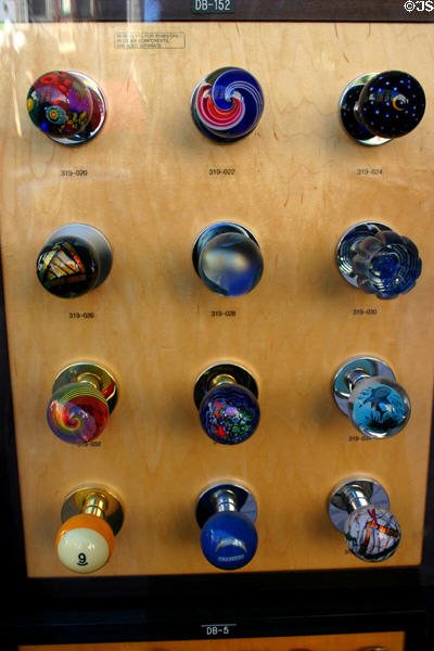 Glass doorknobs in shop in Gaslamp Quarter. San Diego, CA.