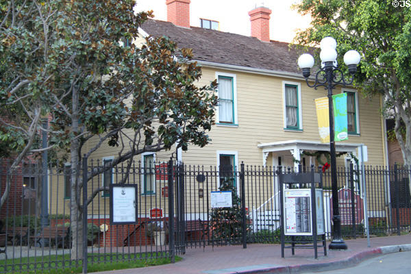 Davis House moved to current site in New Town in 1984 is now a house museum. San Diego, CA.