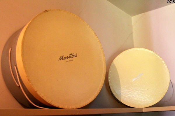 Hat boxes from Marston's Store of San Diego at Marston House Museum. San Diego, CA.