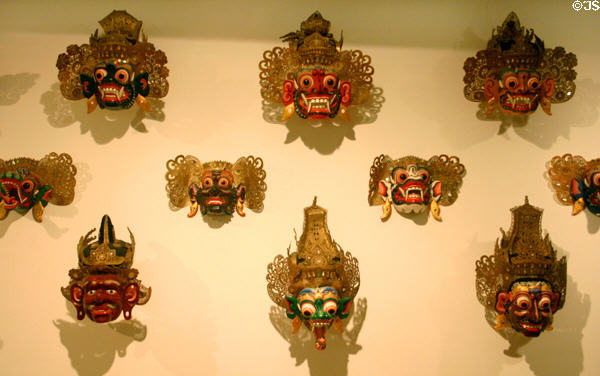 Indonesian spirit face masks at Mingei Museum. San Diego, CA.
