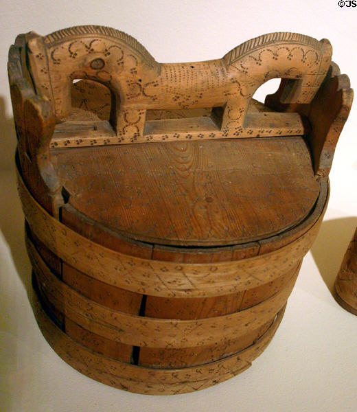Norwegian bentwood box at Mingei Museum. San Diego, CA.