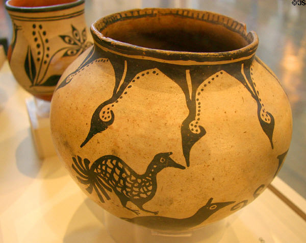 Pueblo pottery bowl (1150-1300) at San Diego Museum of Man. San Diego, CA.