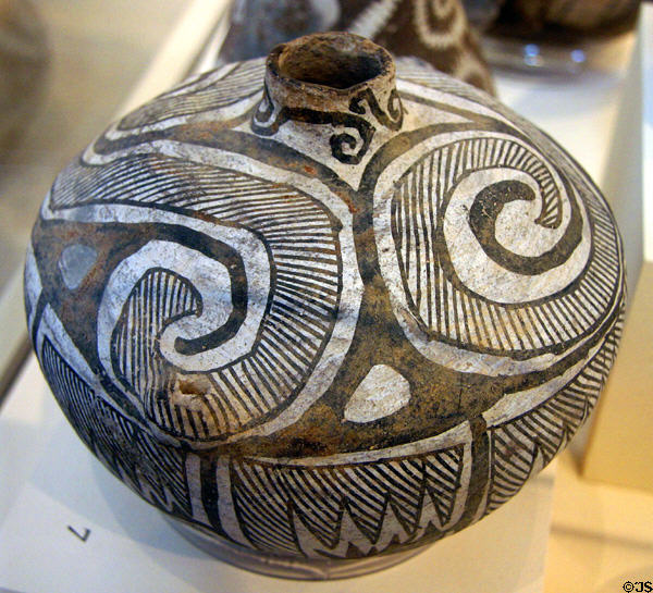 Pueblo pottery canteen (1150-1300) at San Diego Museum of Man. San Diego, CA.