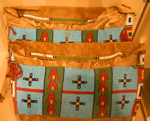 Beaded native leather bags at San Diego Museum of Man. San Diego, CA.