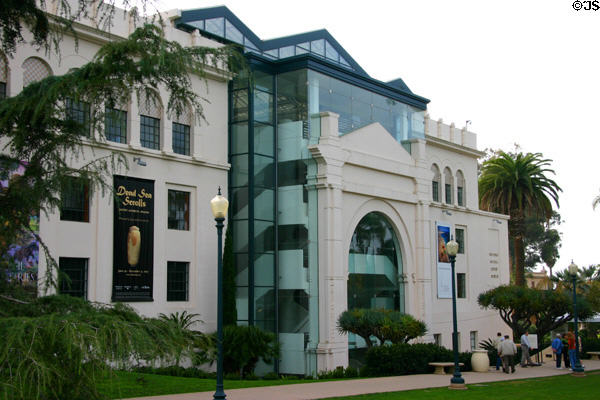 Rear entrance of San Diego Museum of Natural History. CA.