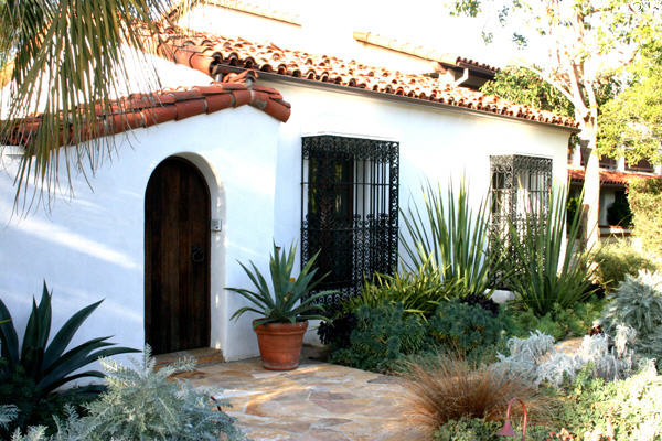 Mission revival house (c1927) (6126 Paseo Delicias). Rancho Santa Fe, CA. Style: Mission revival.