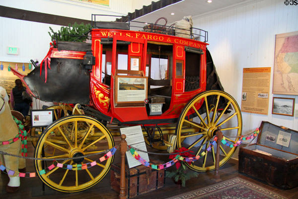 Concord coach #251 (1868) in Wells Fargo History Museum in Old Town. San Diego, CA.