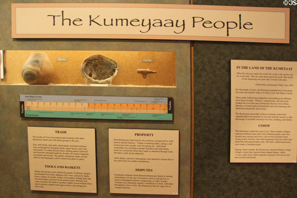 Kumeyaay native peoples display in McCoy House Museum in Old Town. San Diego, CA.