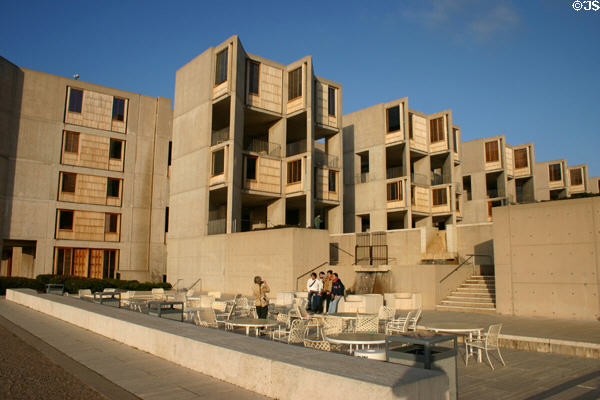 Salk Institute (1965) is celebrated example of modern architecture. La Jolla, CA. Architect: Louis Kahn.