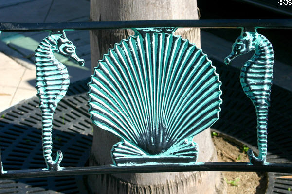 Seahorse & shell public benches. La Jolla, CA.