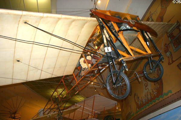 Bleriot XI (1909-14) first to cross English channel & first commercially successful monoplane at San Diego Aerospace Museum. San Diego, CA.