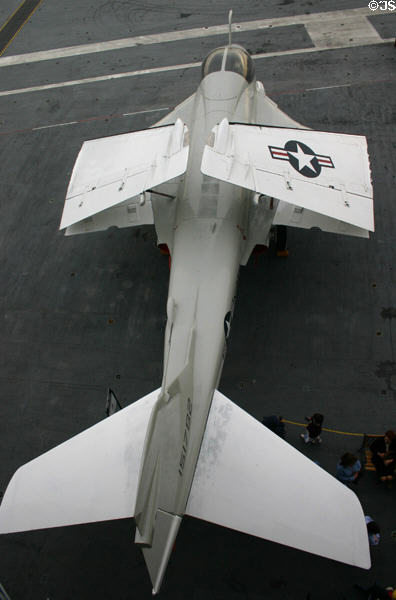 Grumman A-6 Intruder from above at Midway aircraft carrier museum. San Diego, CA.