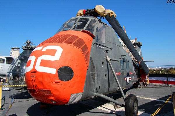 Sikorsky H-34 Seabat antisubmarine & troop-carrying helicopter (1950s) at Midway aircraft carrier museum. San Diego, CA.