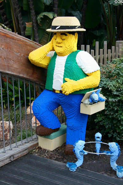 Lego fisherman at Legoland California. Carlsbad, CA.