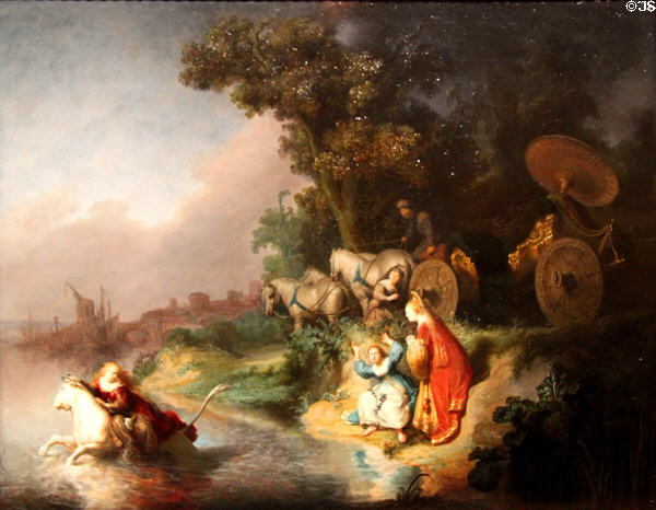 Abduction of Europa painting (1632) by Rembrandt at J. Paul Getty Museum Center. Malibu, CA.