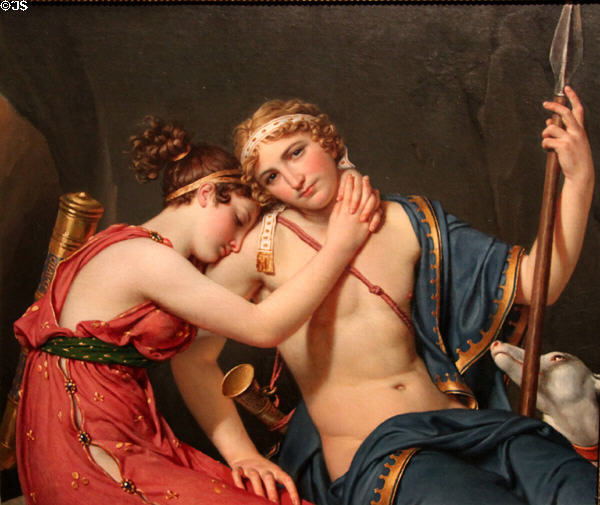 Farewell of Telemachus & Eucharis (1818) by Jacques-Louis David at J. Paul Getty Museum Center. Malibu, CA.