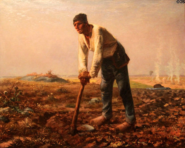 Man with Hoe painting (1860-2) by Jean-François Millet at J. Paul Getty Museum Center. Malibu, CA.