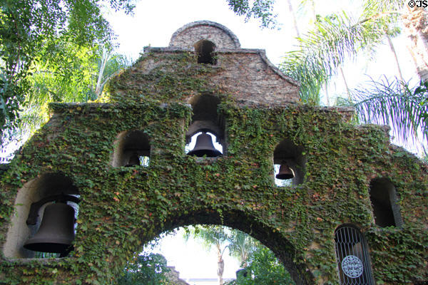 Bells in gateway of Mission Inn. Riverside, CA.