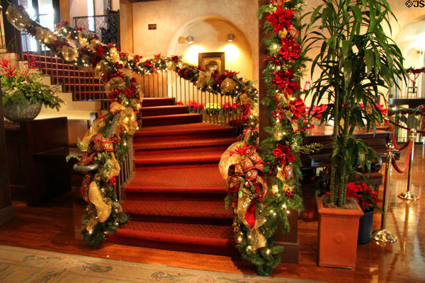 Lobby staircase at Mission Inn. Riverside, CA.