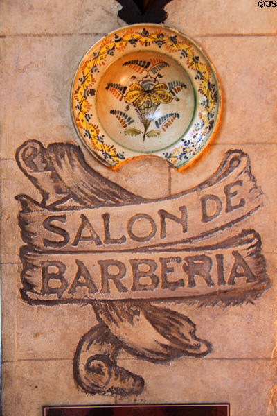 Barber shop sign at Mission Inn. Riverside, CA.