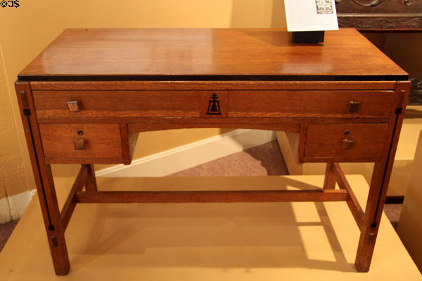 Arts & Crafts writing desk (c1910) by Limverts Furniture of Grand Rapids, MI at Mission Inn Museum. Riverside, CA.