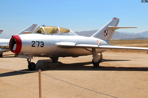 MIG-15 Fagot (1955) built in Poland at March Field Air Museum. Riverside, CA.