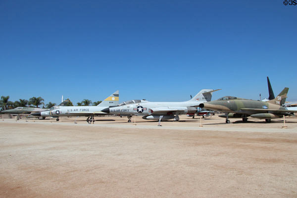 U.S. jet fighters at March Field Air Museum. Riverside, CA.