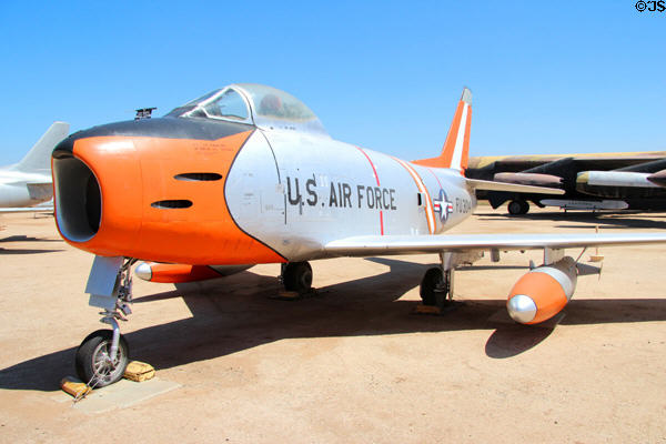 North American F-86H Sabre jet fighter (1948) at March Field Air Museum. Riverside, CA.