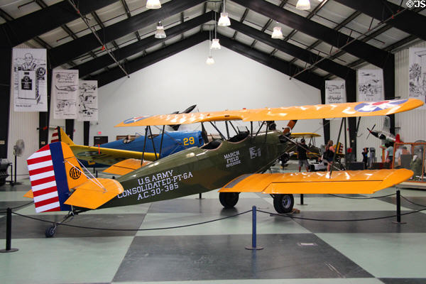 Consolidated Aircraft PT-6A trainer (1930) at March Field Air Museum. Riverside, CA.