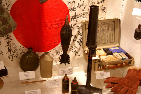World War II Japanese pilots' objects at March Field Air Museum. Riverside, CA.