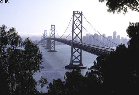 Oakland Bay Bridge from Treasure Island. San Francisco, CA.