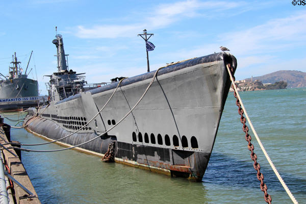 Submarine USS Pampanito (1943) at pier 45. San Francisco, CA. On National Register.
