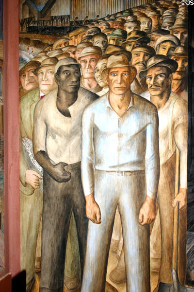May 1st labor demonstration mural by John Langley Howard (1934) in Coit Tower. San Francisco, CA.