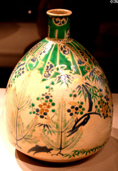 Japan: Kiyomizu bottle from Kyoto (1700-1800) in Asian Art Museum. San Francisco, CA.
