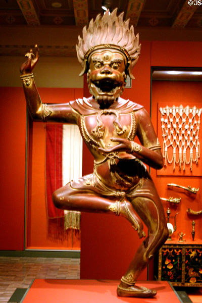 China: Qing dynasty Buddhist deity Simhavaktra Dakina (1736-95) in Asian Art Museum. San Francisco, CA.