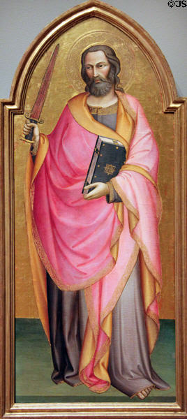 St Paul painting (c1392-1411) by Lorenzo di Niccolo of Florence, Italy at Legion of Honor Museum. San Francisco, CA.