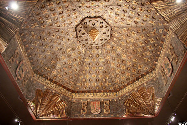 Mudéjar carved ceiling (c1482-1503) from Torrijos, Spain at Legion of Honor Museum. San Francisco, CA.