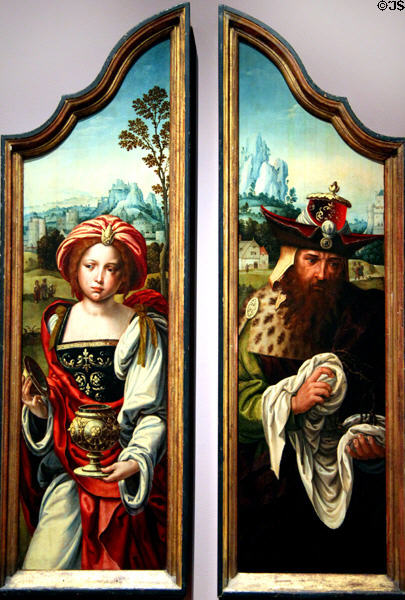 Mary Magdalene & Joseph of Arimathea panel paintings (c mid 1500s) by Pieter Coecke van Aelst of Flamand at Legion of Honor Museum. San Francisco, CA.