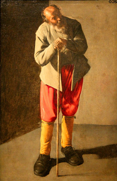 Old man painting (c1618-9) by Georges de La Tour at Legion of Honor Museum. San Francisco, CA.