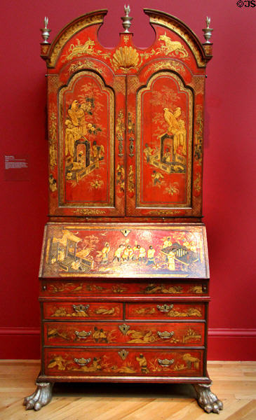 Japanned bureau-cabinet (c1730) from England at Legion of Honor Museum. San Francisco, CA.