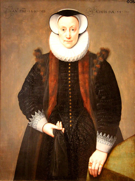 Portrait of a Lady (1591) by Frans Pourbus the Younger of Antwerp at Legion of Honor Museum. San Francisco, CA.