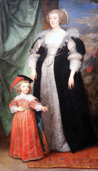 Portrait of Marie Claire de Croÿ, Duchess d'Havre & Child (1634) by Anthony van Dyck at Legion of Honor Museum. San Francisco, CA.