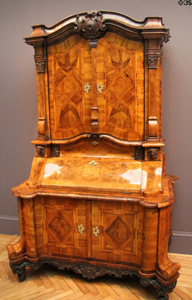 Wooden bureau-cabinet (c1760) from Würzburg, Germany at Legion of Honor Museum. San Francisco, CA.
