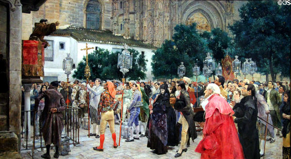 Holly Week in Seville painting (1879) by José Jiménez y Aranda of Seville at Legion of Honor Museum. San Francisco, CA.