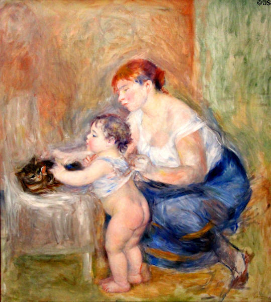 Mother & Child painting (c1883) by Pierre-Auguste Renoir at Legion of Honor Museum. San Francisco, CA.