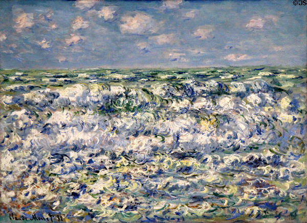 Waves Breaking painting (1881) by Claude Monet at Legion of Honor Museum. San Francisco, CA.