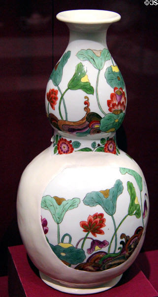 Porcelain bottle-gourd vase (fragments) (1726-30) by Meissen Porcelain Manuf. of Germany at Legion of Honor Museum. San Francisco, CA.