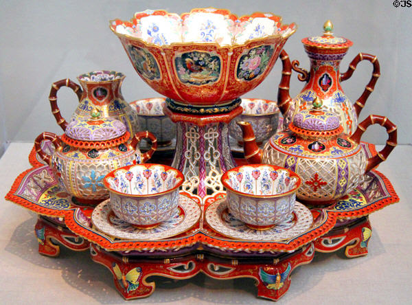 Porcelain tea & coffee service (1839-42) from Sèvres, France at Legion of Honor Museum. San Francisco, CA.