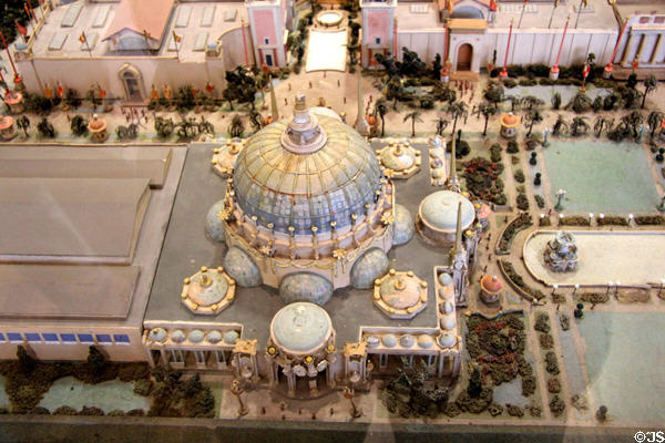 Palace of Horticulture building with Great Glass Dome detail of Panama-Pacific International Exposition (1915) model at California Historical Society. San Francisco, CA.